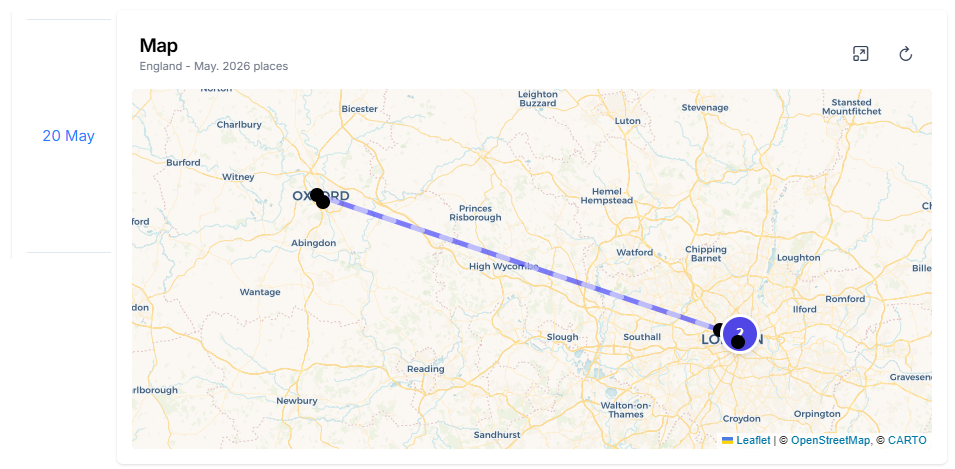Highlight a day itinerary on the map on day click