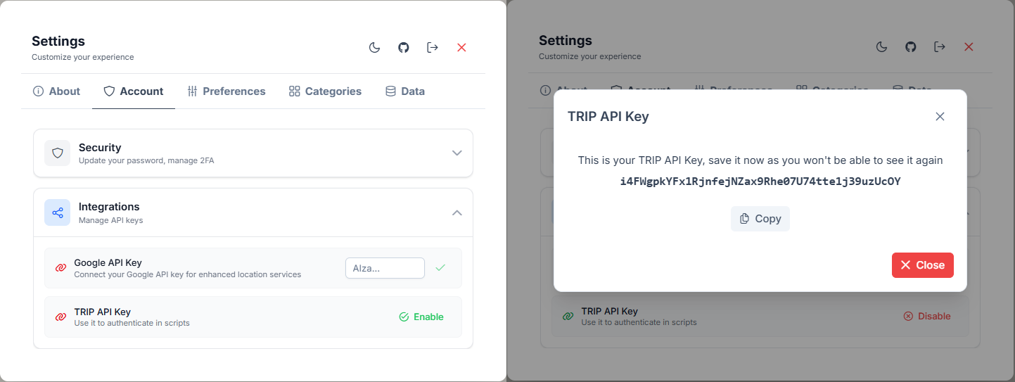 Generate your TRIP API Key